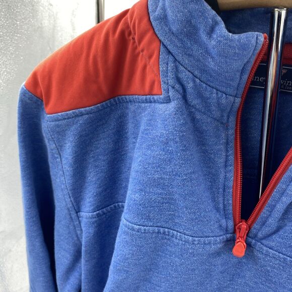 Vineyard Vines Mens Blue And Red Colorblock Pullover M 1K1003 - Picture 4 of 8
